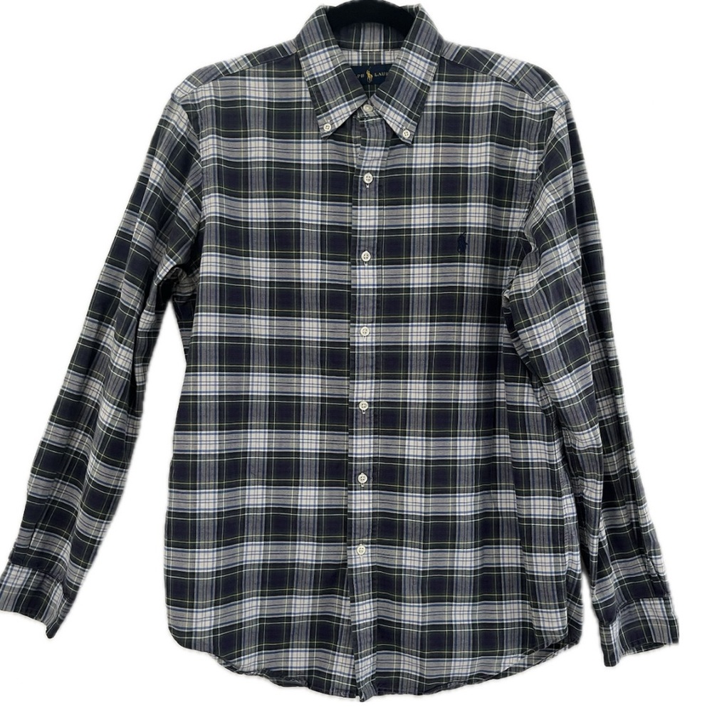 Polo Ralph Lauren Classic Fit Plaid Button Down Shirt - Blue/Green - Men M